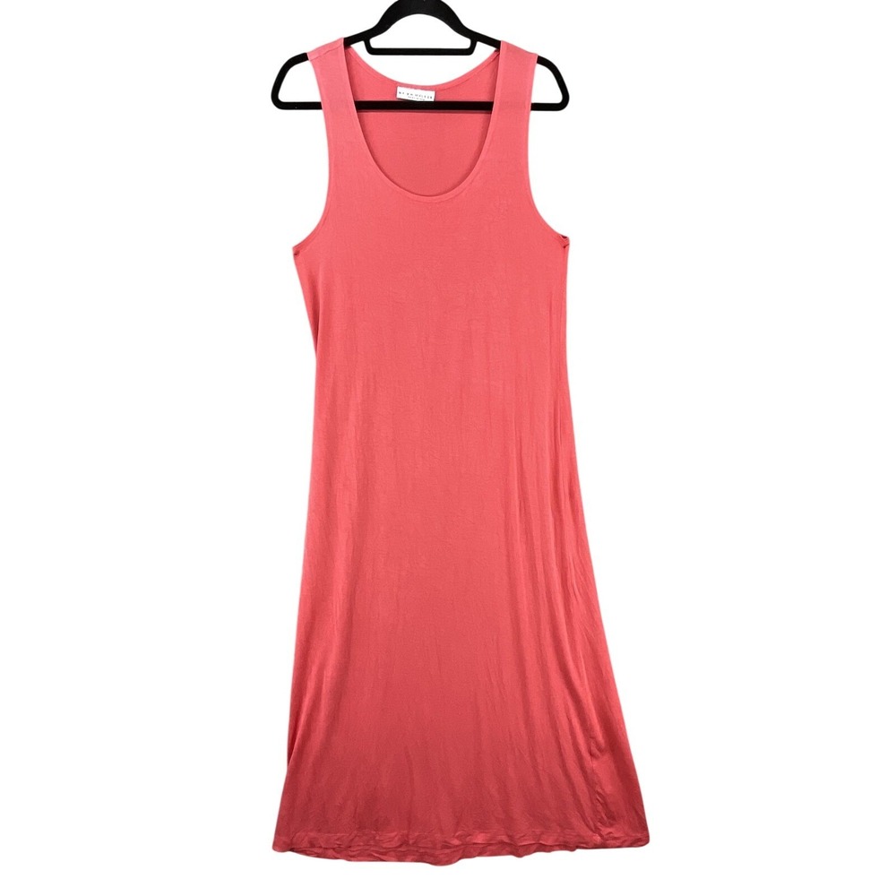 Bryn Walker‎ Dress Womens S Orange Maxi Tank Scoop Neck Long Jersey Made In USA